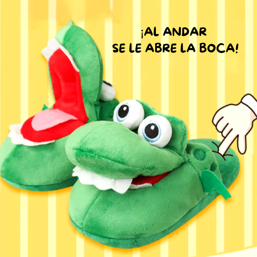 Pantuflas Cocodrilo que abre la boca